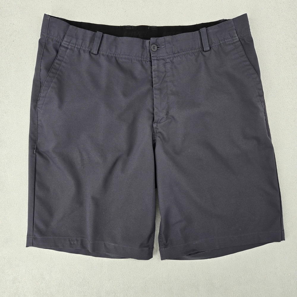 Nike Mens 36 Golf Shorts Gray Dri-FIT Standard Fit Athletic Performance